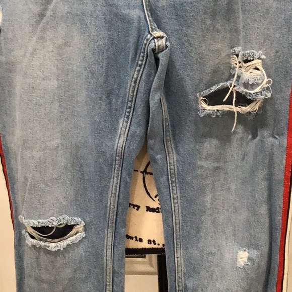 🆕 ZARA Basic Denim Stripe Mom Fit Jeans High Rise - Picture 5 of 14